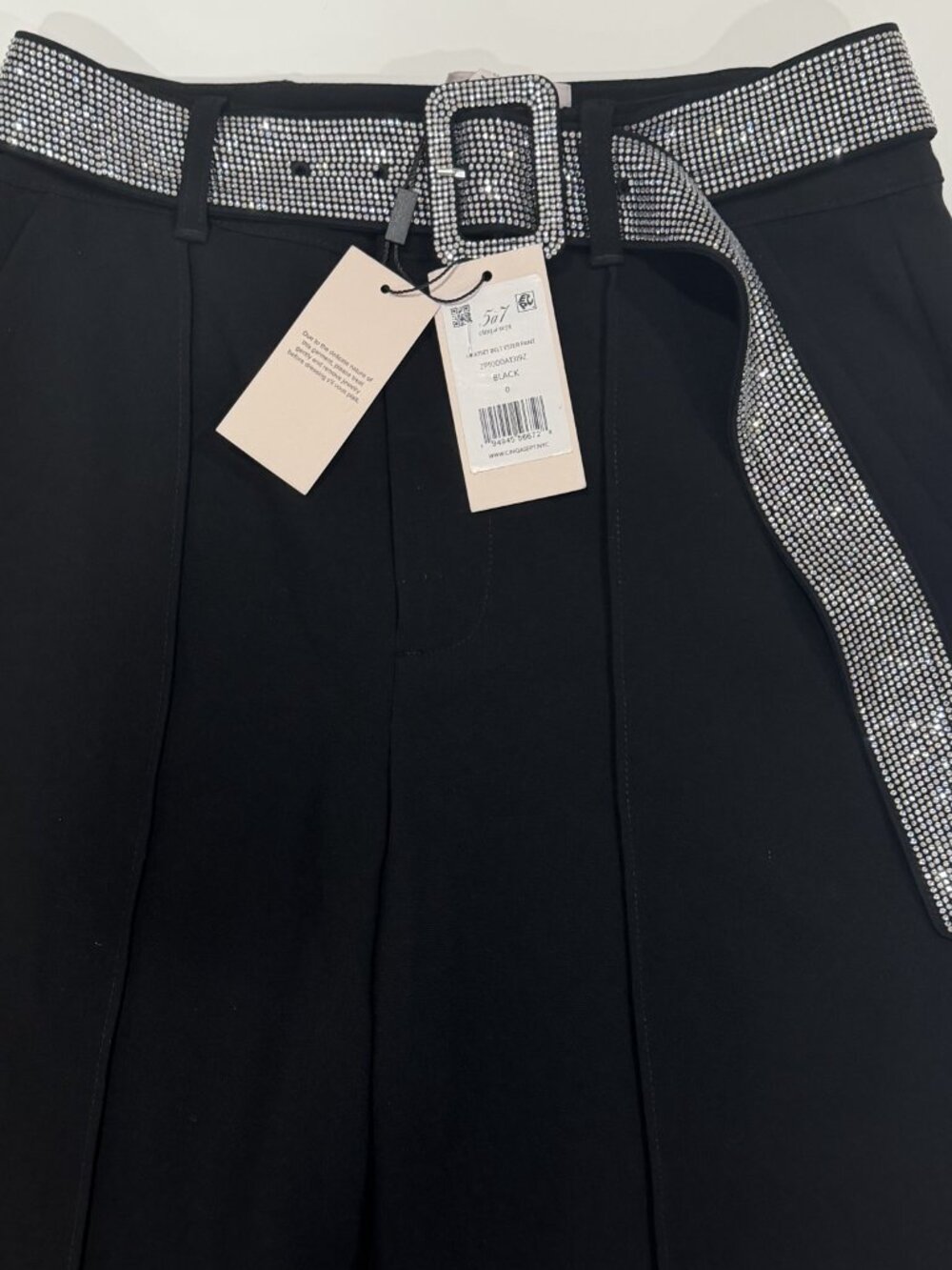 Cinq à Sept ZP1000A1319Z Women's Heatset Belt Ester Pants Size 0/XS Black NWT
